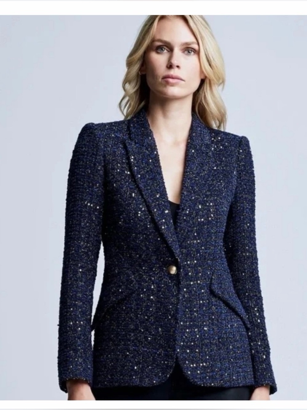 L'AGENCE Chamberlain Sequin Tweed Blazer, size 2